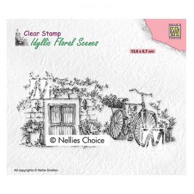 Nellie's Choice Clear Stamp - Old Door With Bike